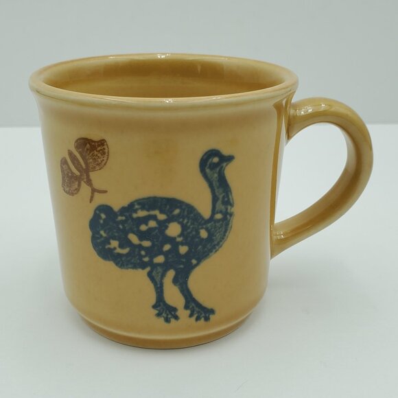 Pfaltzgraff America Mugs Dog Rooster Ostrich Partridge Stencil Mugs AFAM Stamp - Picture 8 of 9